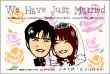 結婚報告はがき用似顔絵データサンプル
